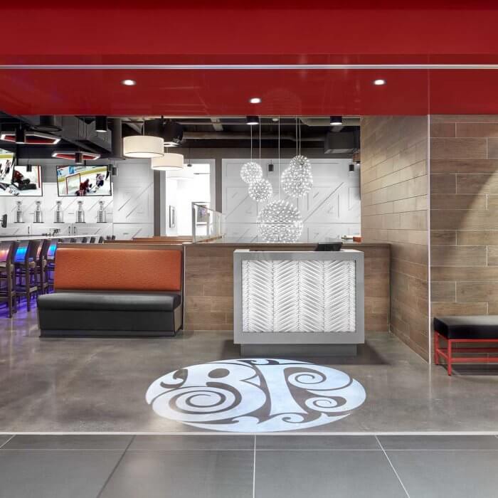 Boston Pizza Ice District Project 5, Restaurant Interior Design