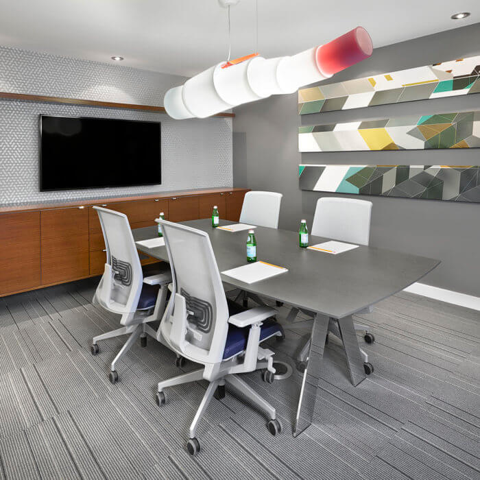BHD Office Interior Design Edmonton, Meeting Room TV Lighting Workplace