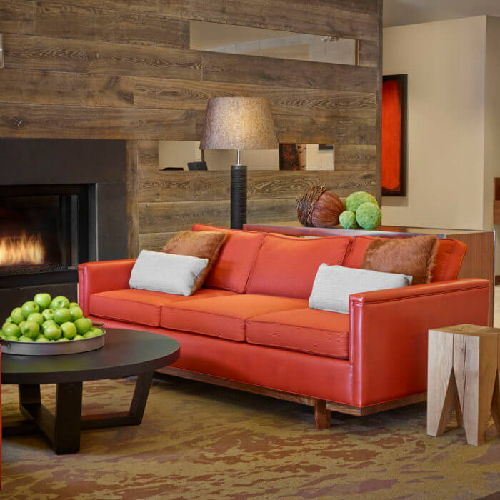 Best Western Hotel Interior Design Lobby Fireplace Barnboard